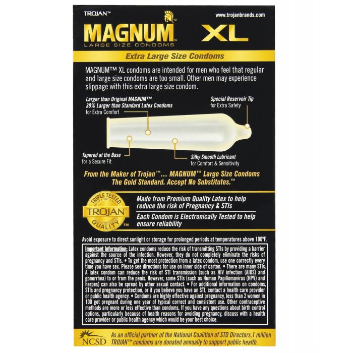 Trojan Magnum XL Lubricated Condom - Box of 12 - Essence Of Nature LLC