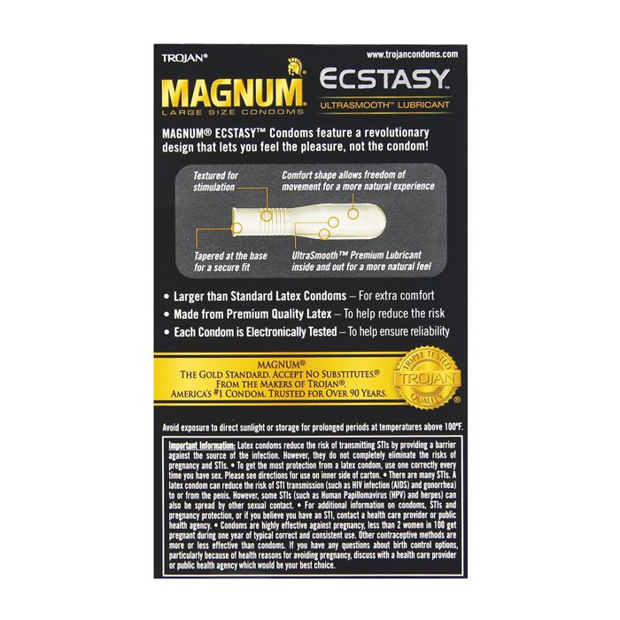 Trojan Magnum Ecstasy Condoms - Box of 10 - Essence Of Nature LLC