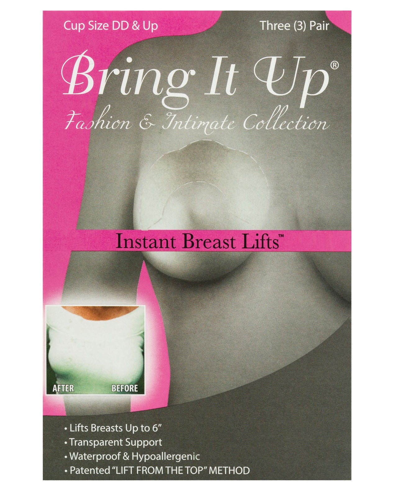 Bring it Up Plus Size Breast Lifts - D Cup & Larger Pack of 3 - Essence Of Nature LLC