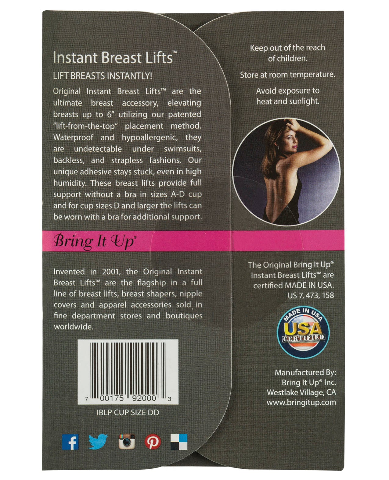 Bring it Up Plus Size Breast Lifts - D Cup & Larger Pack of 3 - Essence Of Nature LLC