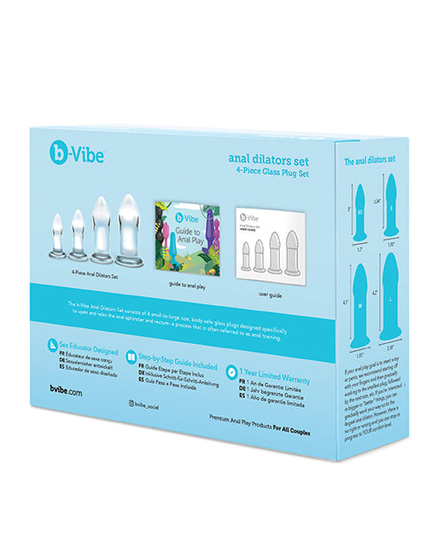 b-Vibe Glass Anal Dilator 4 pc Set - Essence Of Nature LLC
