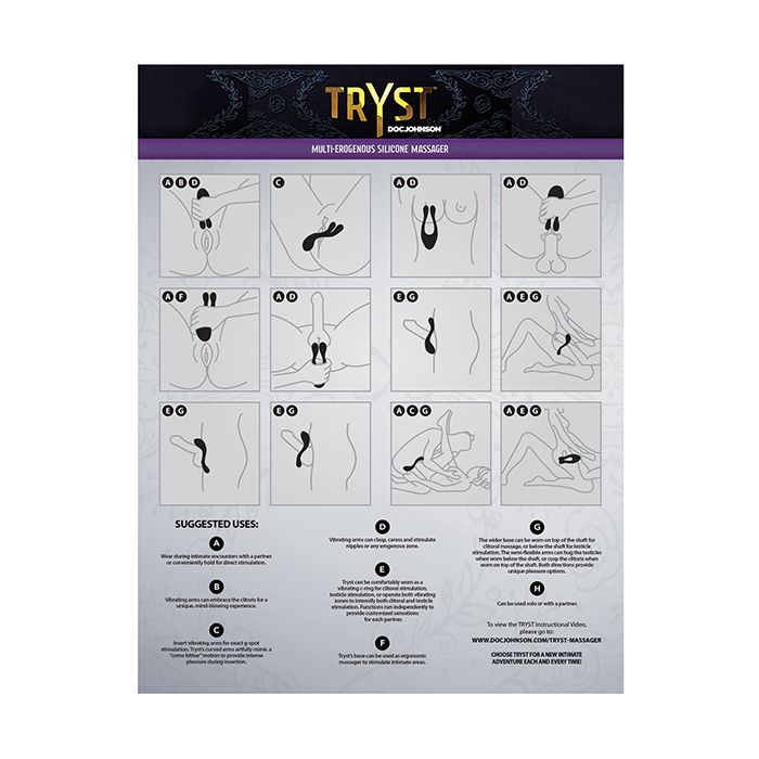 Tryst V2 Bendable Multi Zone Massager w/Remote - Purple - Essence Of Nature LLC
