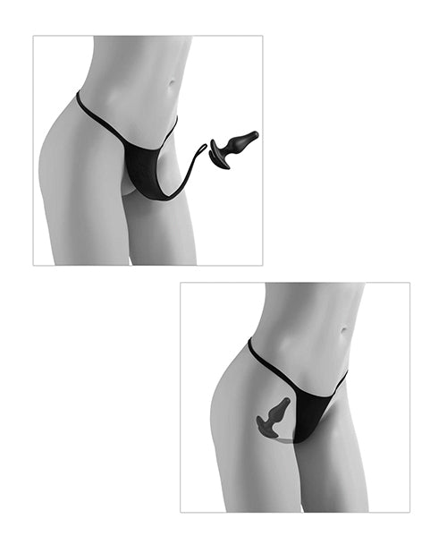 Hookup Panties Remote Bowtie Bikini Black XL-XXL - Essence Of Nature LLC