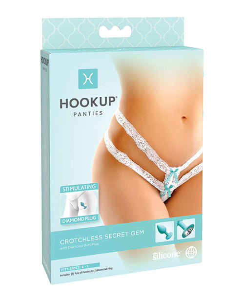 Hookup Panties Crotchless Secret Gem White S-L - Essence Of Nature LLC