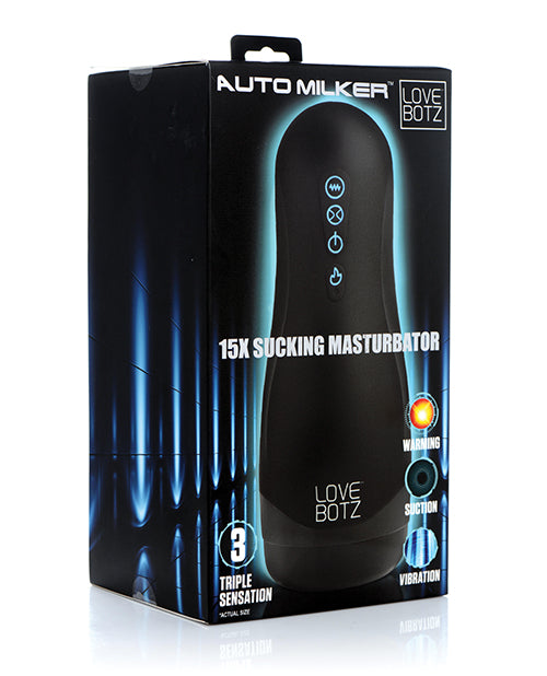 LoveBotz Auto Milker 15x Sucking Masturbator - Black - Essence Of Nature LLC